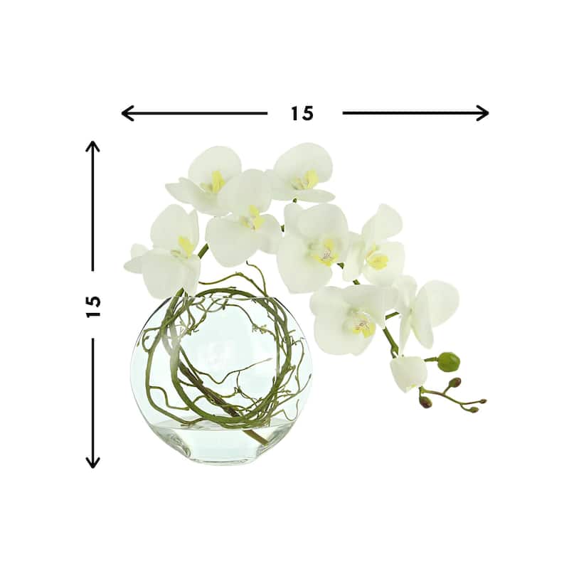 Orchid Floral in Glass Vase