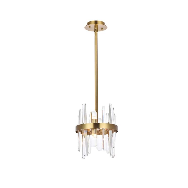 Indigo Home 10 inch crystal round pendant - Gold