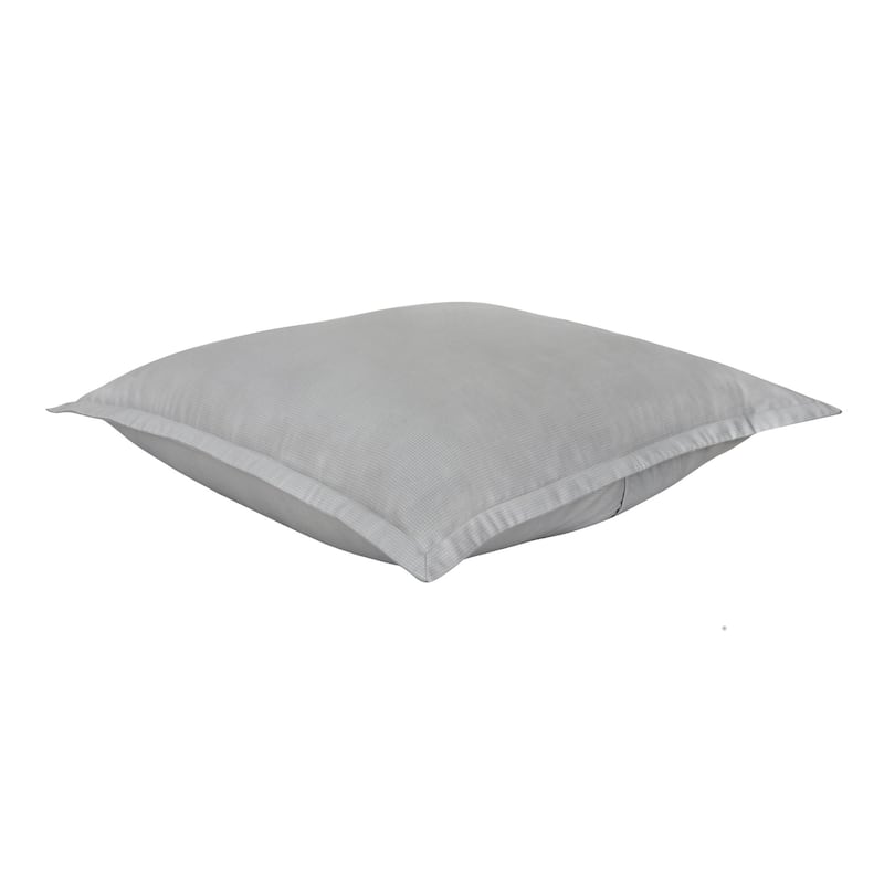 Delara GOTS Certified 100% Organic Cotton 2 Inch Flange Euro Sham Set of 2, 26"X26", Monique Grey