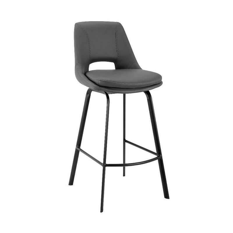 30 Inch Open Back Leatherette Swivel Bar Stool