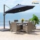preview thumbnail 12 of 35, Clihome 11Ft Solar Tube Light Aluminum Patio Umbrella with Base