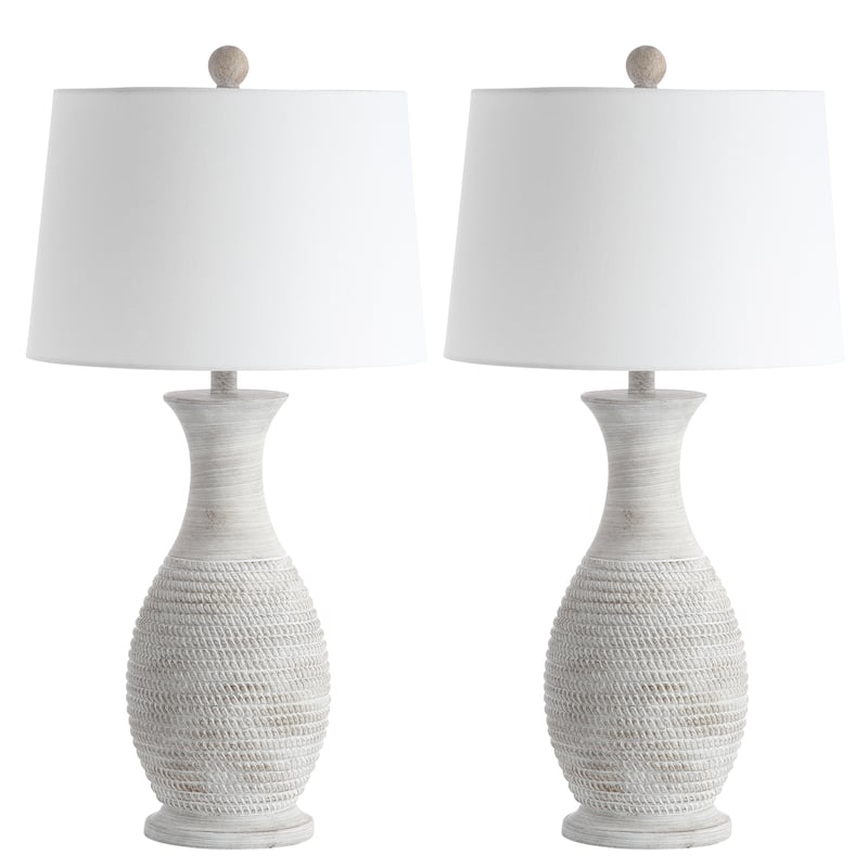 SAFAVIEH Lighting Theresie Grey 30-inch LED Table Lamp (Set of 2) - 15"x15"x30" - 15"W x 15"D x 30"H