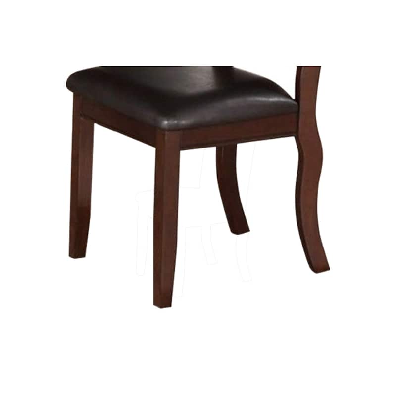 Brown/Brown Faux Leather Upholstered Wood Frame Dining Chair, Set of 2, Sturdy Dining Chair for Dining Rooms - 19