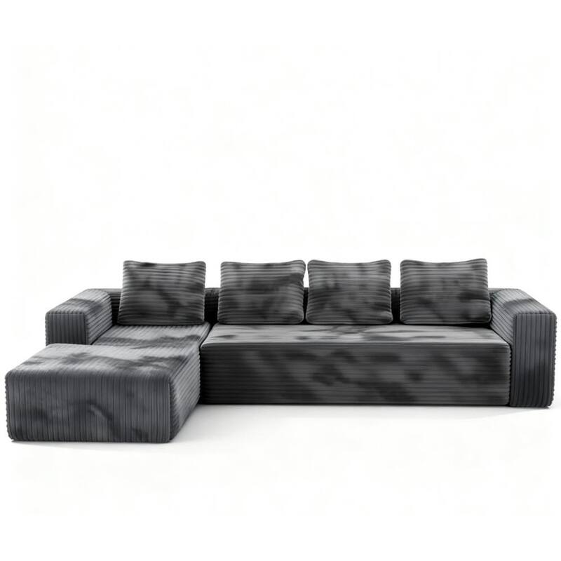 Cloud Sectional Sofa with Right-Facing L-Shape Chaise, Modern Modular Couch with Deep Seat, No Assembly Required
