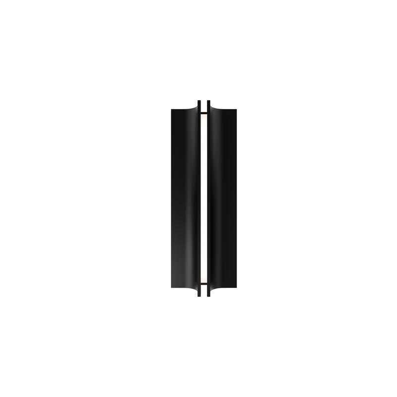 Strait 16in LED Outdoor Wall Light Selectable CCT 2700-3000-3500-4000K set to 2700K in Black
