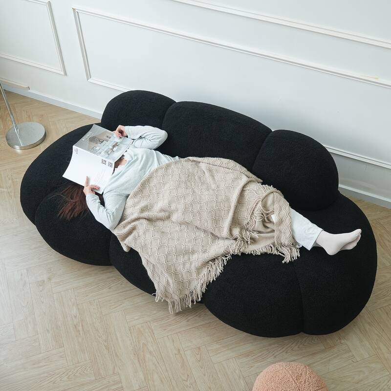Boucle Upholstered Cloud Sofa Modern Frameless Floor Couch
