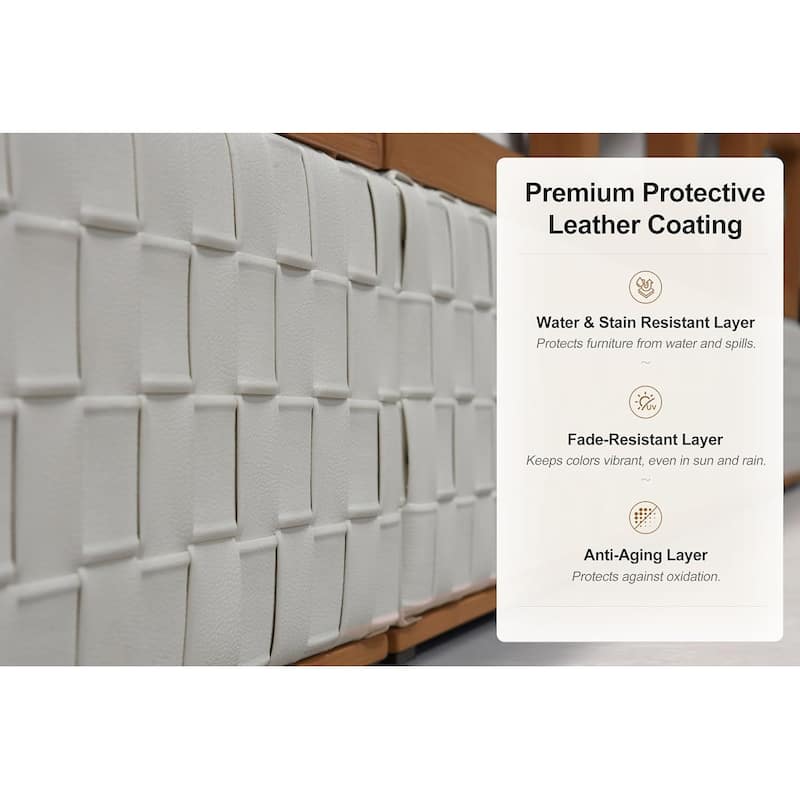 PURPLE LEAF GLFSF White sofa Outdoor Couch for Yard Porch Deck Patio Conversation Sets