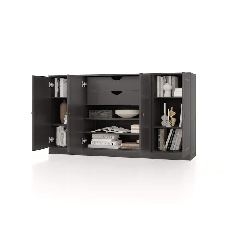 Palace Imports 100% Solid Wood 65" Sideboard with Solid Doors, 2-Drawers and Adjustable Shelves