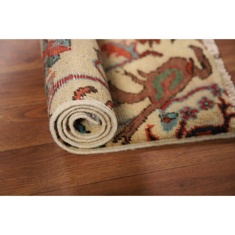 Animals Design Kazak Oriental Foyer Rug Hand-Knotted Wool Carpet - 2'0" x 3'0"