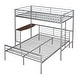 preview thumbnail 9 of 7, Twin Over Full Metal Bunk Bed Frame with Desk, Ladder & Quality Slats