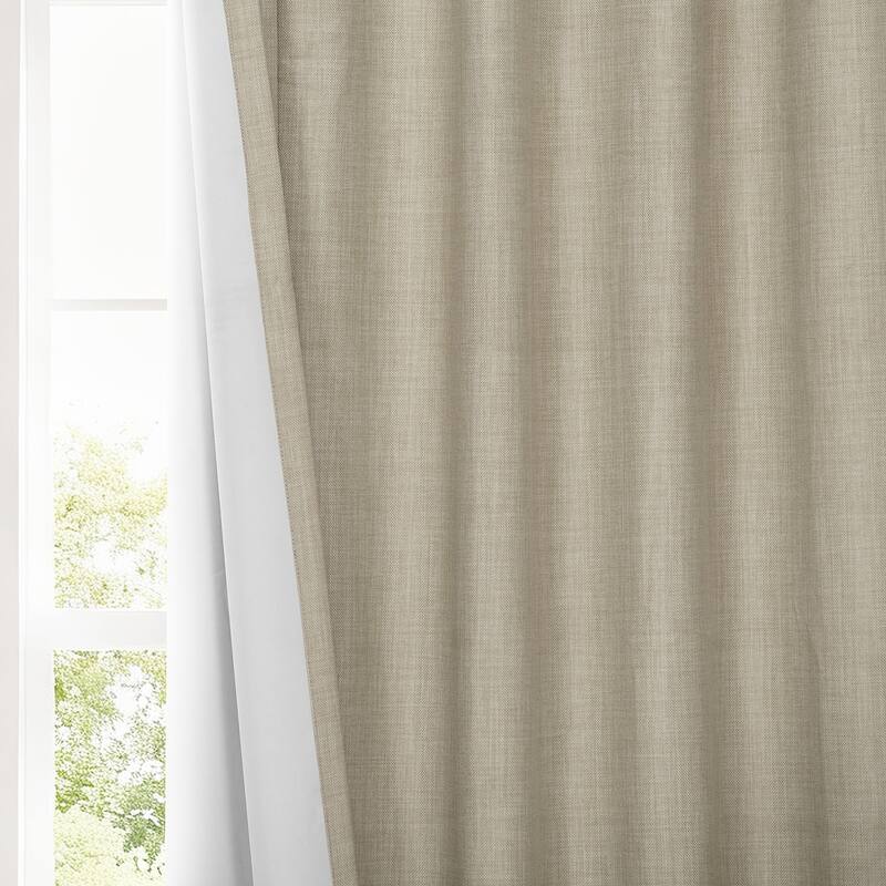 Exclusive Fabrics Solid Performance Linen Grommet Thermal Blackout Curtains for Bedroom & Living Room Curtains Single Panel