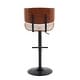 preview thumbnail 22 of 36, Carson Carrington Leksand Mid-Century Modern Adjustable Bar Stool with Walnut Wood Accents