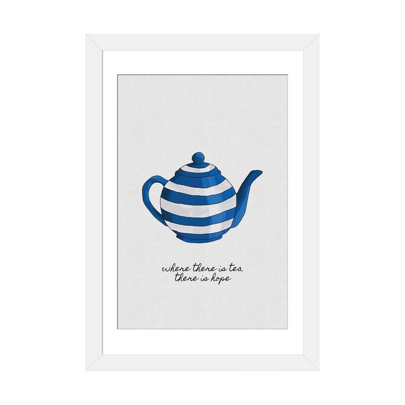 iCanvas "Where There Is Tea There Is Hope" by Orara Studio - White - 24x16x1