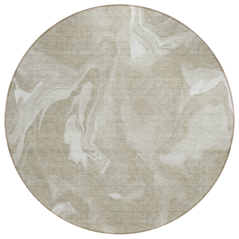 Machine Washable Indoor/ Outdoor Chantille Abstract Motion Rug