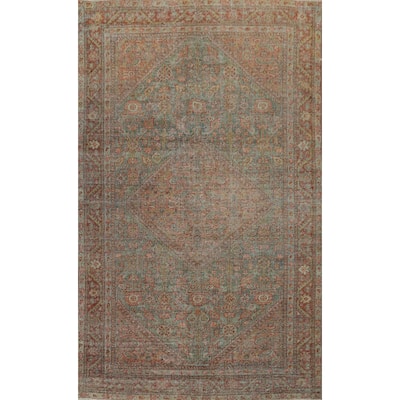 Hand Knotted Oriental 100% Wool Carpet Traditional Medallion Navy Blue & Blues Mahal Area Rug - 6' 10'' X 4' 4''