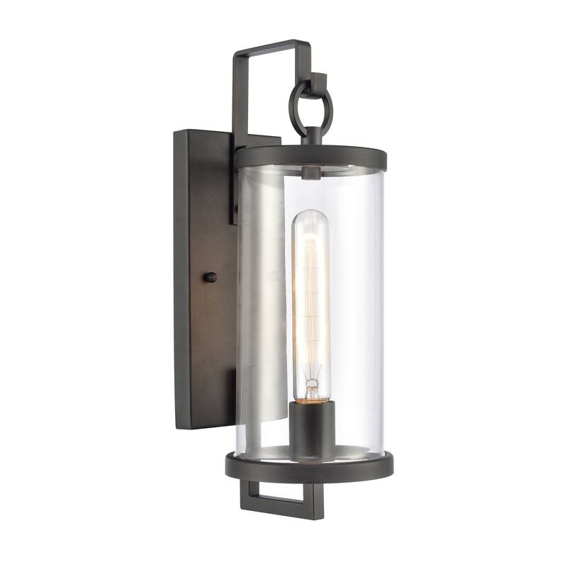 Elk Home Hopkins 15.75'' High 1-Light Outdoor Sconce - Charcoal Black