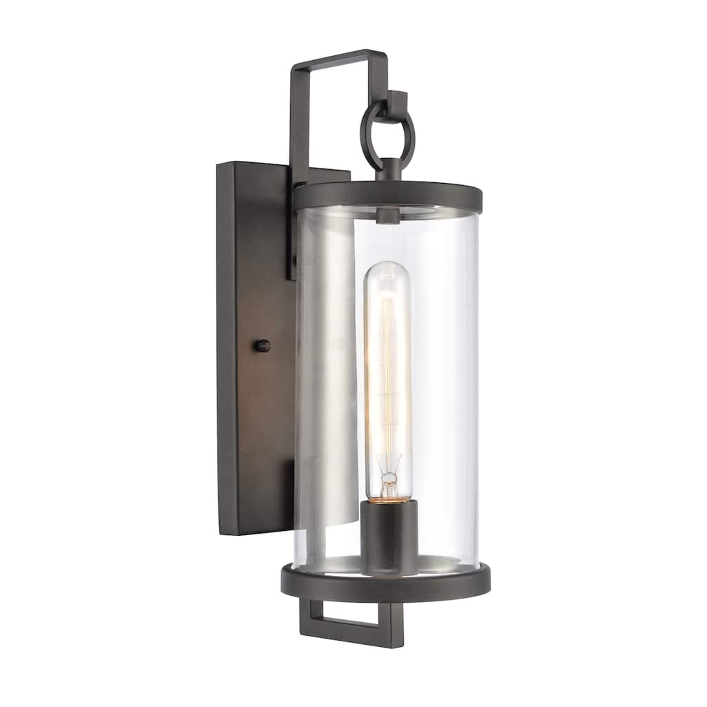 Elk Home Hopkins 15.75'' High 1-Light Outdoor Sconce - Charcoal Black