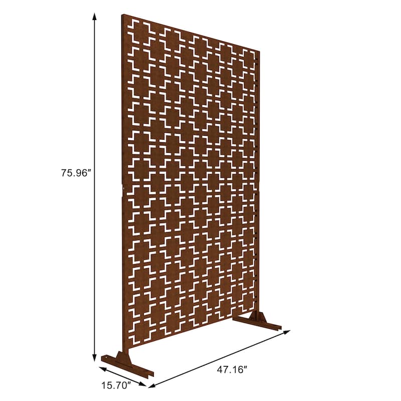 Outdoor Privacy Screen with Stand for Patio Garden Metal Fence
