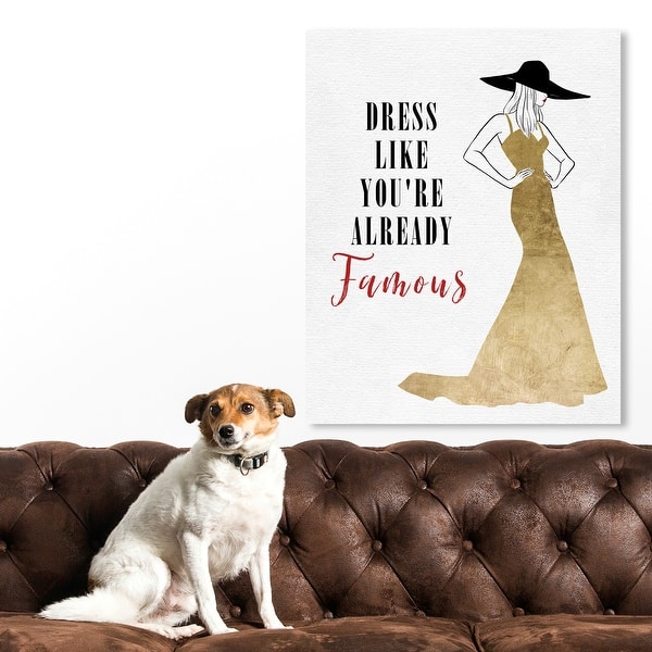 Oliver Gal 'Already Famous' Fashion and Glam Wall Art Canvas Print Dress -  Gold, White - Bed Bath & Beyond - 32376846