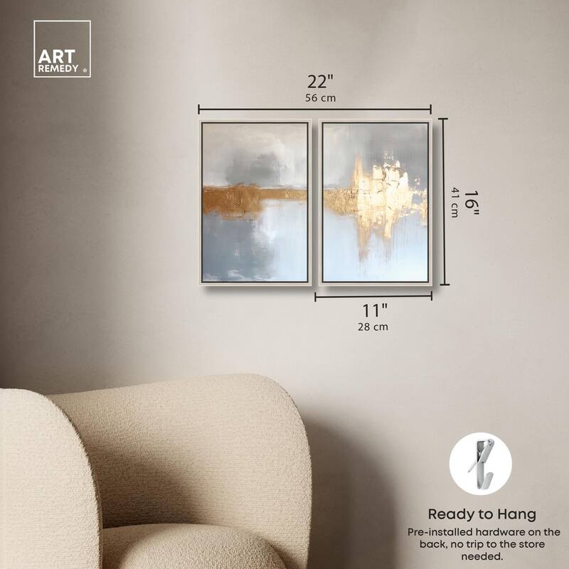 Serenity in Gold I Canvas Set of 2 by Art Remedy