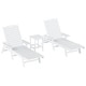 preview thumbnail 76 of 96, Laguna Hdpe All Weather Outdoor Patio Pool Reclining Chaise Lounges With Square Side Table (3-Piece Set)