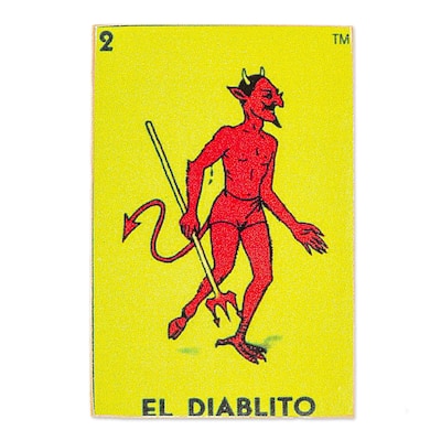 Novica Handmade The Little Devil Decoupage Wooden Magnet