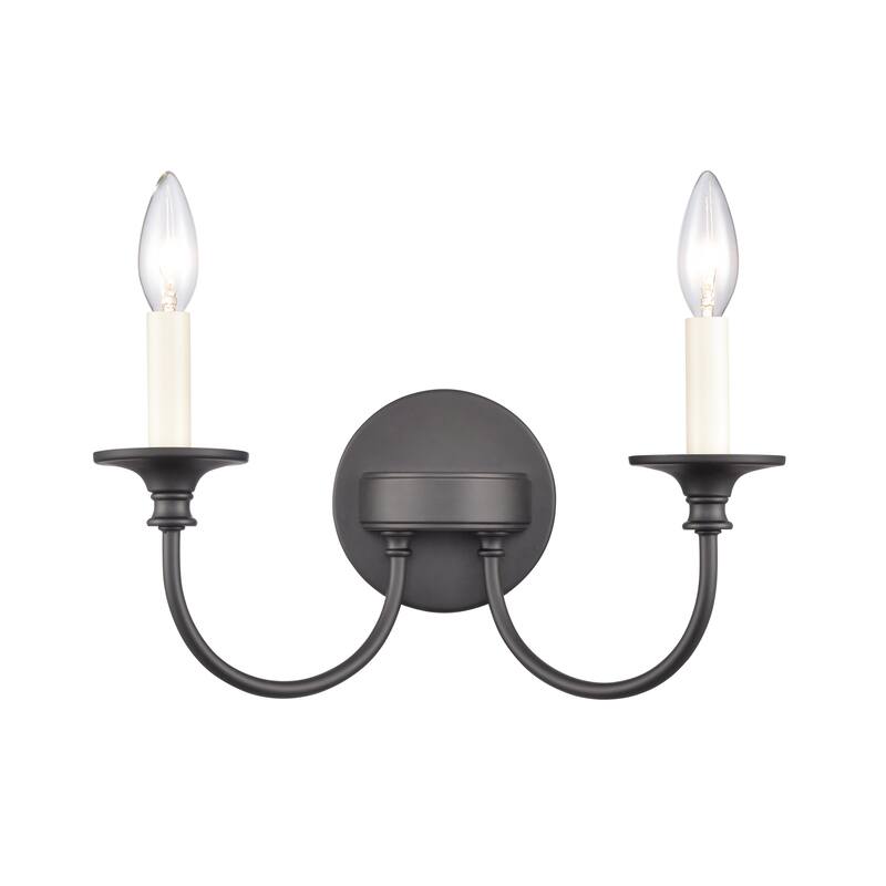 Elk Home Cecil Multiple Finishes Metal Vanity Light - 2 Light - Matte Black