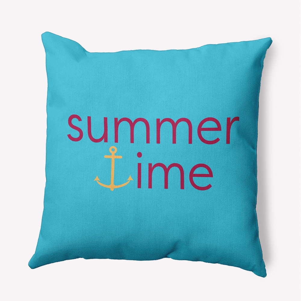 Summer Time Anchored Polyester Indoor/Outdoor Pillow