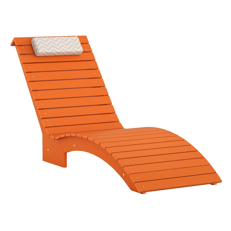 HDPS Pool Lounge Chairs, Single Waterproof Sun Lounge Chaise With Headrest For In Pool, White/Blue/Orange/Black