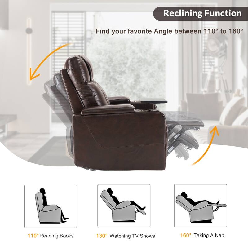 Electric Power Recliner with USB, Swivel Tray & Arm Storage
