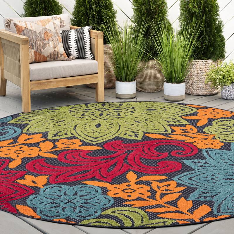 Origin Coastal Floral Indoor/Outdoor Area Rug