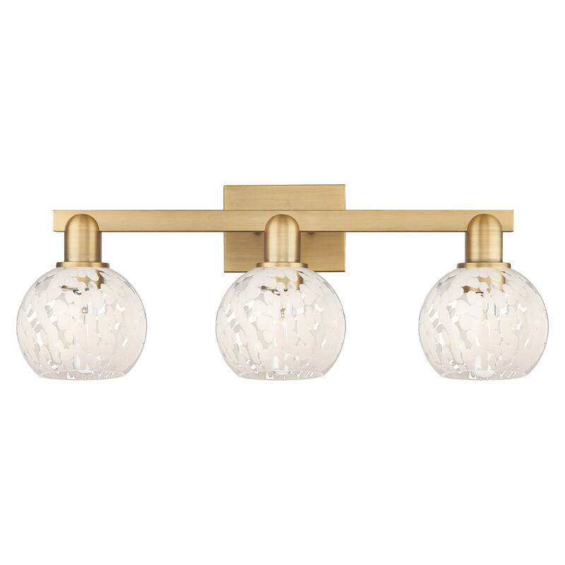 Innovations Lighting 716-3W-10-25 White Mouchette Vanity White - Brushed Brass / White Mouchette
