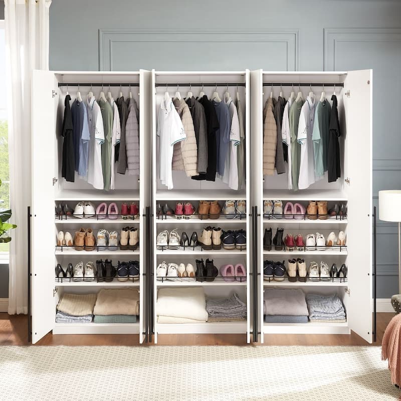 Manhattan Comfort Lee Modern 3.0 Freestanding Wardrobe Closet Armoire Set of 3