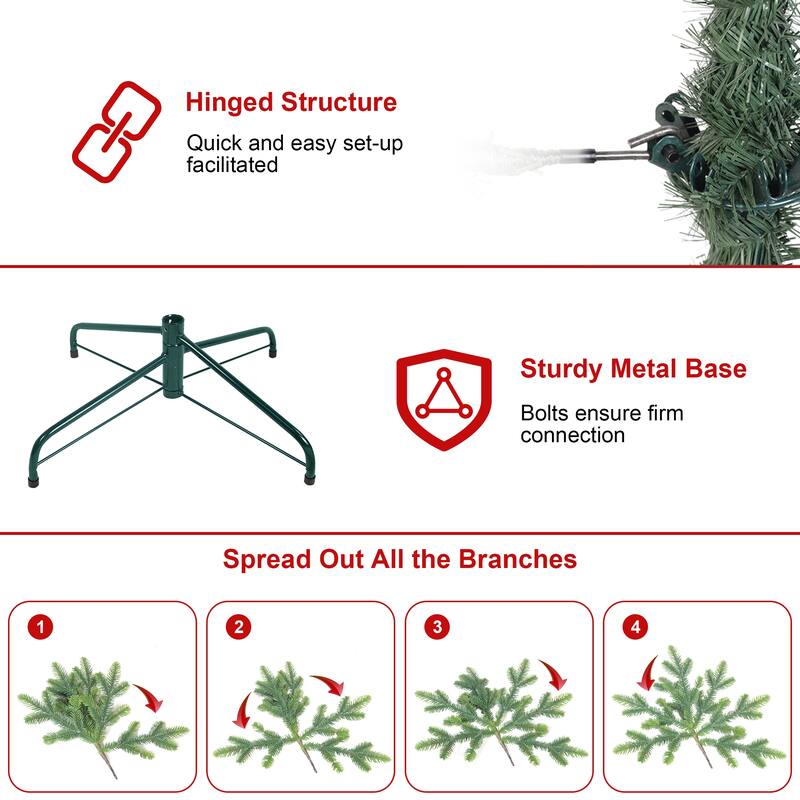 6FT Flocked Pencil Christmas Tree with 150 Warm White LED Lights-Slim Snowy PVC Tree with 358 Tips