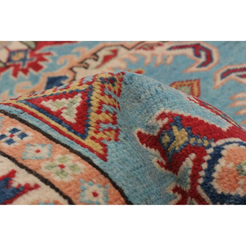 ECARPETGALLERY Hand-knotted Uzbek Ghazni Sky Blue Wool Rug - 2'9 x 9'7