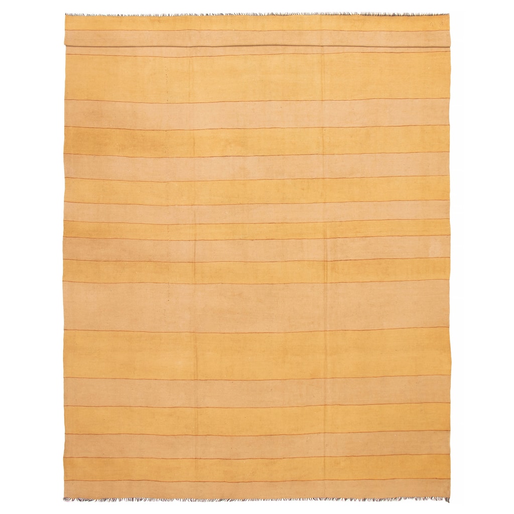 ECARPETGALLERY Flat-Weave Boho Tan Wool Kilim - 9'6 x 13'3