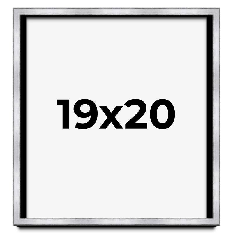 19x20 Shadow Box Frame Silver | 1.375 Inches Deep Real Wood
