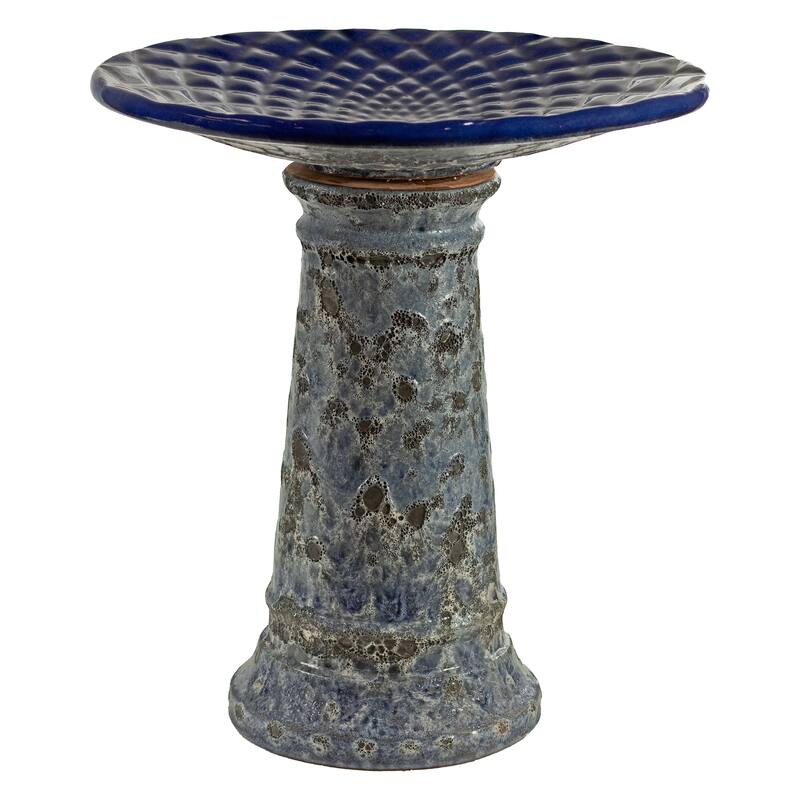 Sunnydaze Rennes Outdoor Ceramic Bird Bath - 22.5" H