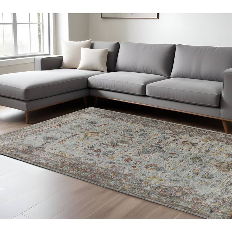 HomeRoots Medallion Transitional Rectangle Area Rug - 130.00 in. x 94.00 in.  x 0.30 in.