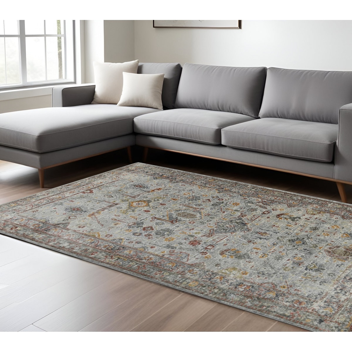 HomeRoots Juko Medallion Transitional Rectangle Area Rug