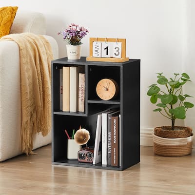 3 Cubes Wood Bookcase 3-Tier Bookshelf Storage Shelf