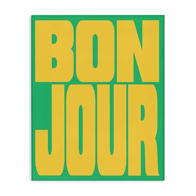 Stupell Bonjour Yellow & Green Canvas Wall Art Design By House of Lulu