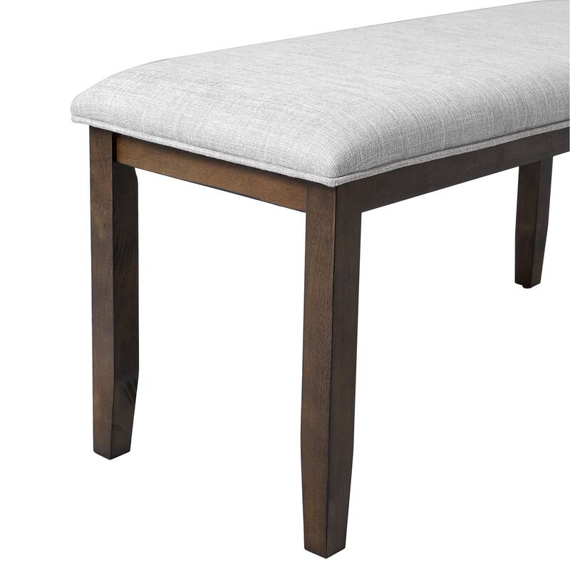 Roomfitters Upholstered Entryway Bench, 38 Inch Bedroom End of Bed Bench, Dining Bench with Padded Seat, Solid Wood Legs