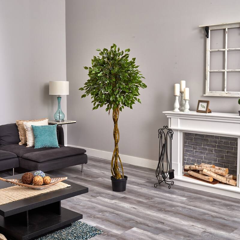 4ft Artificial Tree - Rustic Design, Indoor Outdoor Use - Greenery Decor for Home & Patio - Green - 51-60 Inches