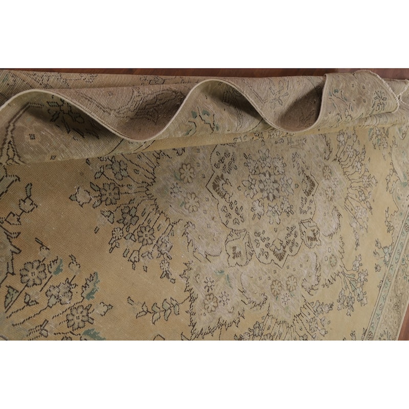 Geometric Tabriz Persian Vintage Rug Handmade Traditional Wool Carpet - 9'2" x 12'5"