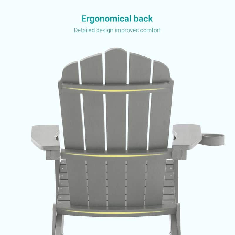 Bonosuki Set of 4 Folding Adirondack Chair Patio Fire Pit Chair