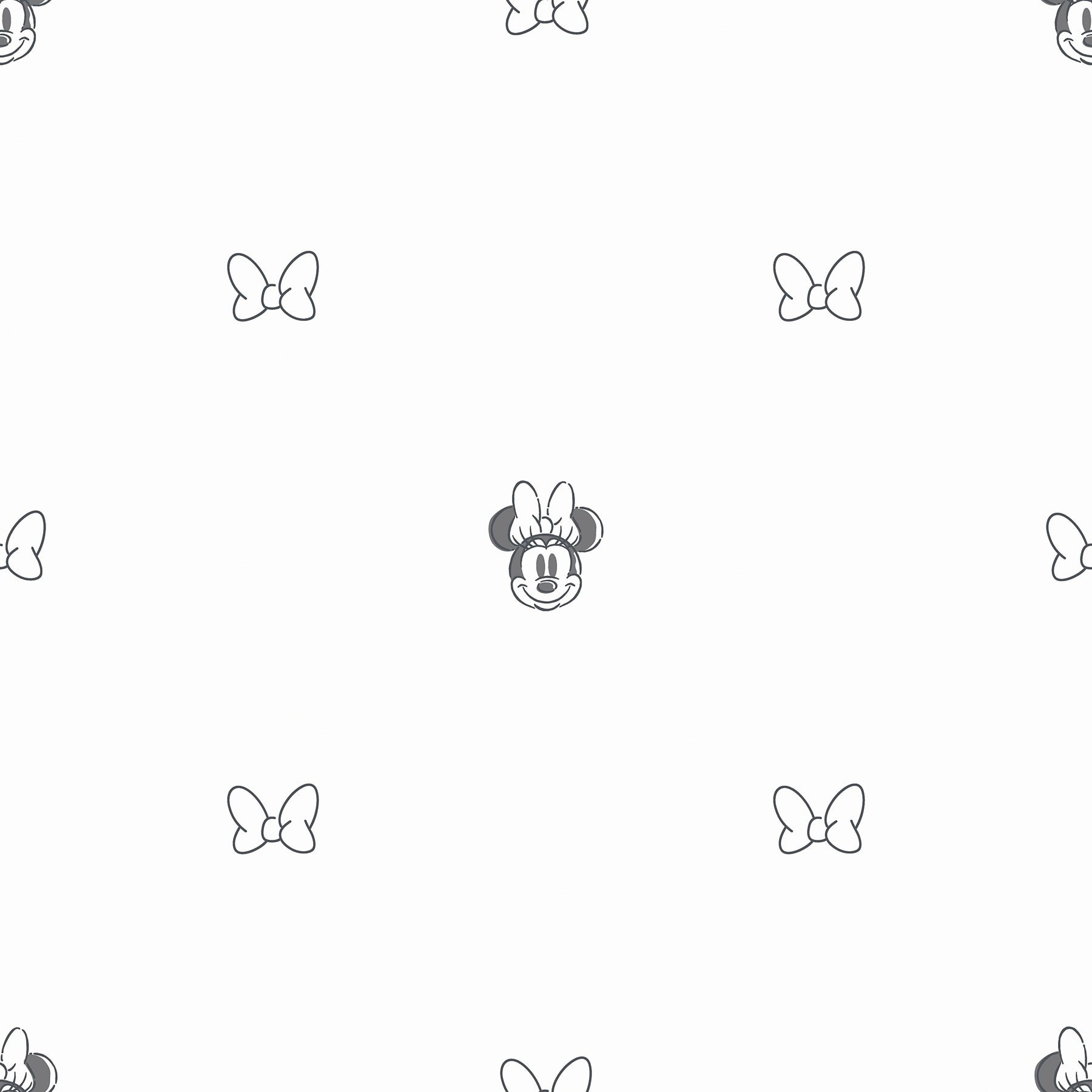 Disney Minnie Mouse Sweet Bows Black and White Peel and Stick Wallpaper - 216 x 20.50