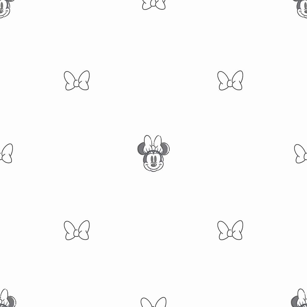 Disney Minnie Mouse Sweet Bows Black and White Peel and Stick Wallpaper - 216 x 20.50
