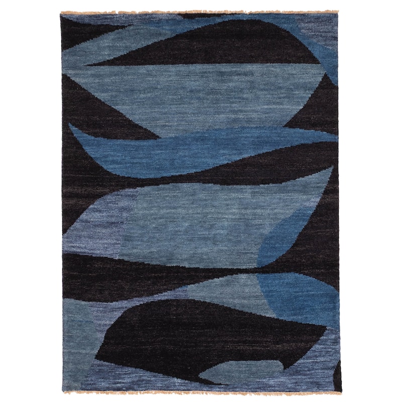 ECARPETGALLERY Hand-knotted Peshawar Ziegler Blue Wool Rug - 4'10 x 6'7