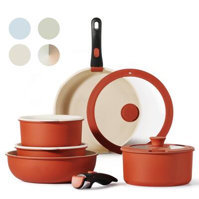 11pcs Pots and Pans Set, Nonstick Cookware Set Detachable Handle,Induction Kitchen Cookware Sets Non Stick with Removable Handle
